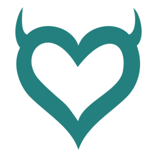 Heart With Horns Decal (Turquoise)